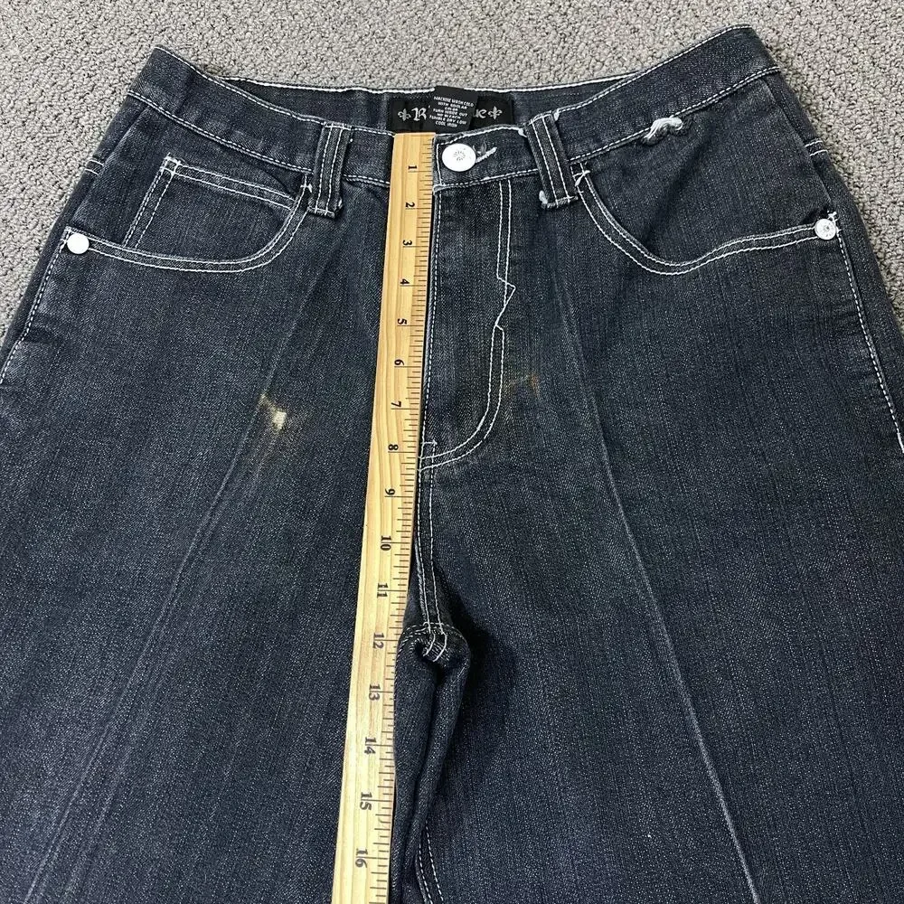 Raw Blue Shorts Mens Size 32 Denim Y2K Hiphop Baggy - Picture 6 of 13